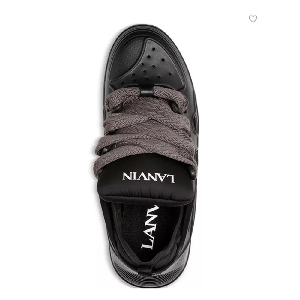 Lanvin Paris Men's Molded Rubber Curb Sneaker Shoe,‎ Anthracite, Size 42